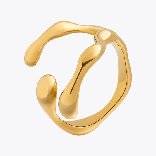 Y Shape Open Ring for Women – Gold Color Stainless Steel Hypoallergenic Titanium Fashion Jewelry