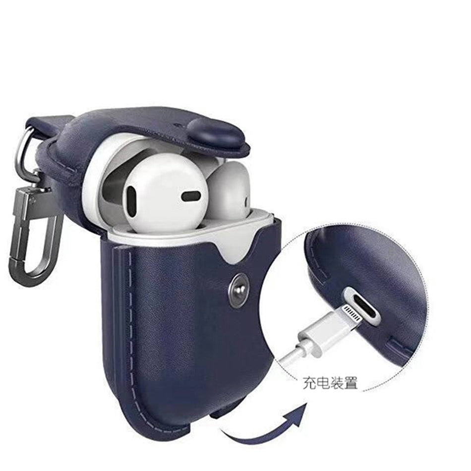 Headphone Case for AirPods – Luxury Genuine Leather Cover for Apple AirPods 2