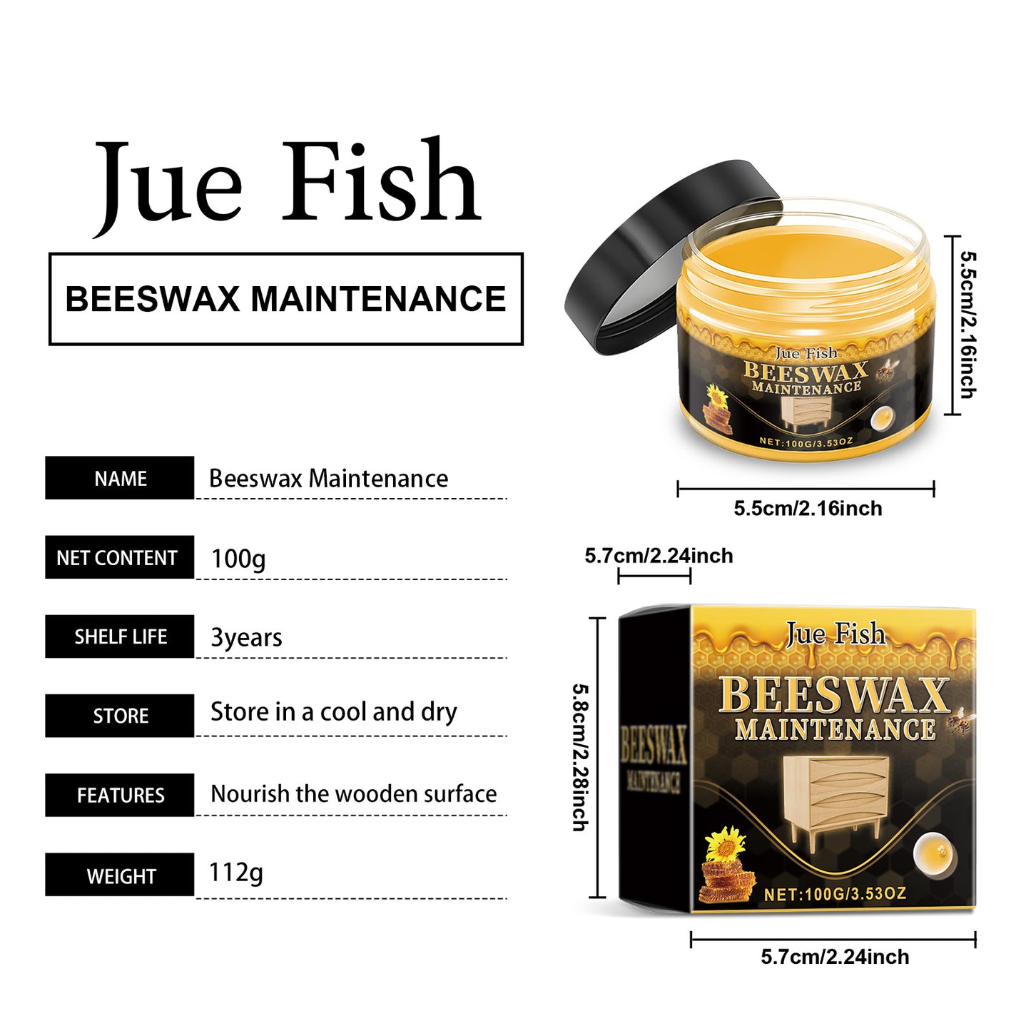 Beeswax Furniture Polishing Paste – Multi-Purpose Home Cleaning & Maintenance Furniture Care Polish