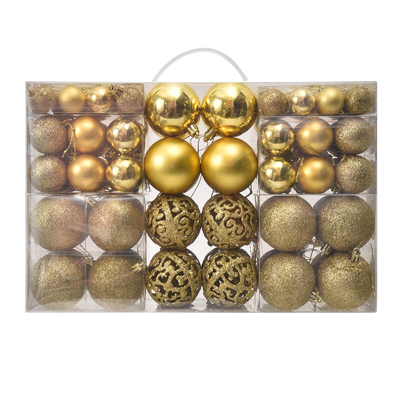 100PCS Christmas Ball Gift Box Set – Electroplated Hollow Plastic Balls for Elegant Holiday Decorations (3/4/6cm)