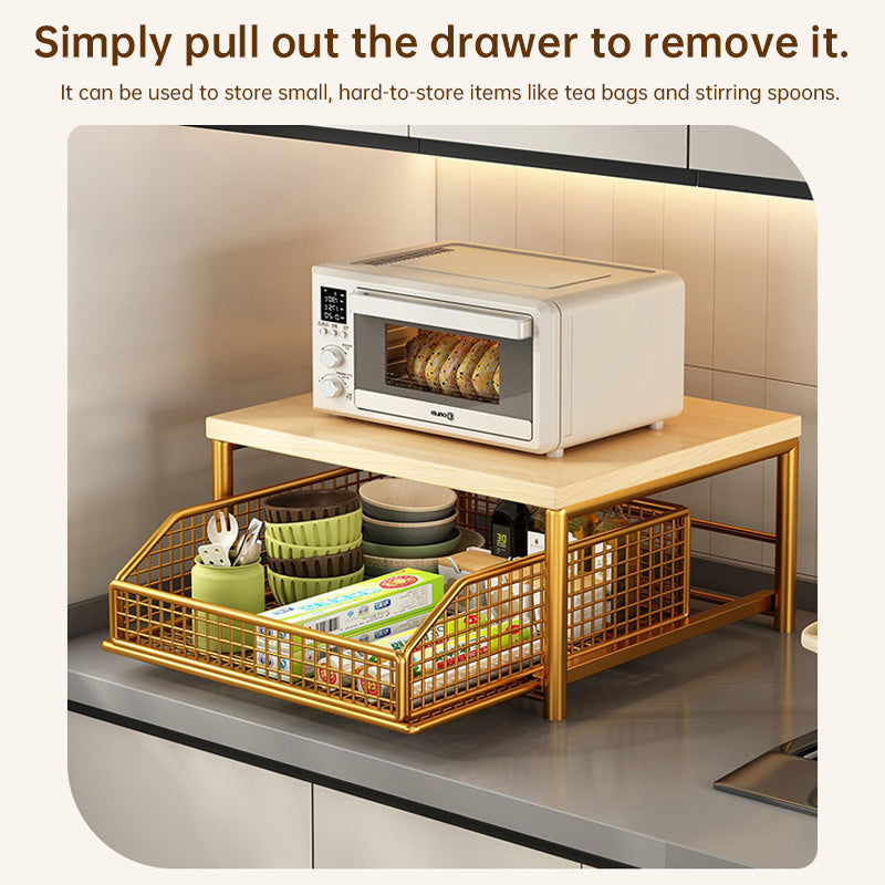 Modern Kitchen Microwave Shelf – Space-Saving Countertop Storage Rack for Appliances & Elegant Organization