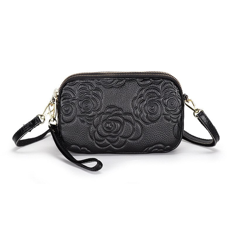 Trend Camellia Genuine Leather Messenger Bag – Luxury Women’s Crossbody & Designer Shoulder Bag