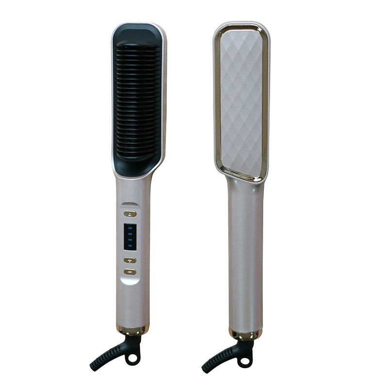 Electric Hair Straightener – LCD Dual-Purpose Negative Ion Hair Comb & Curling Stick for Home & Salon