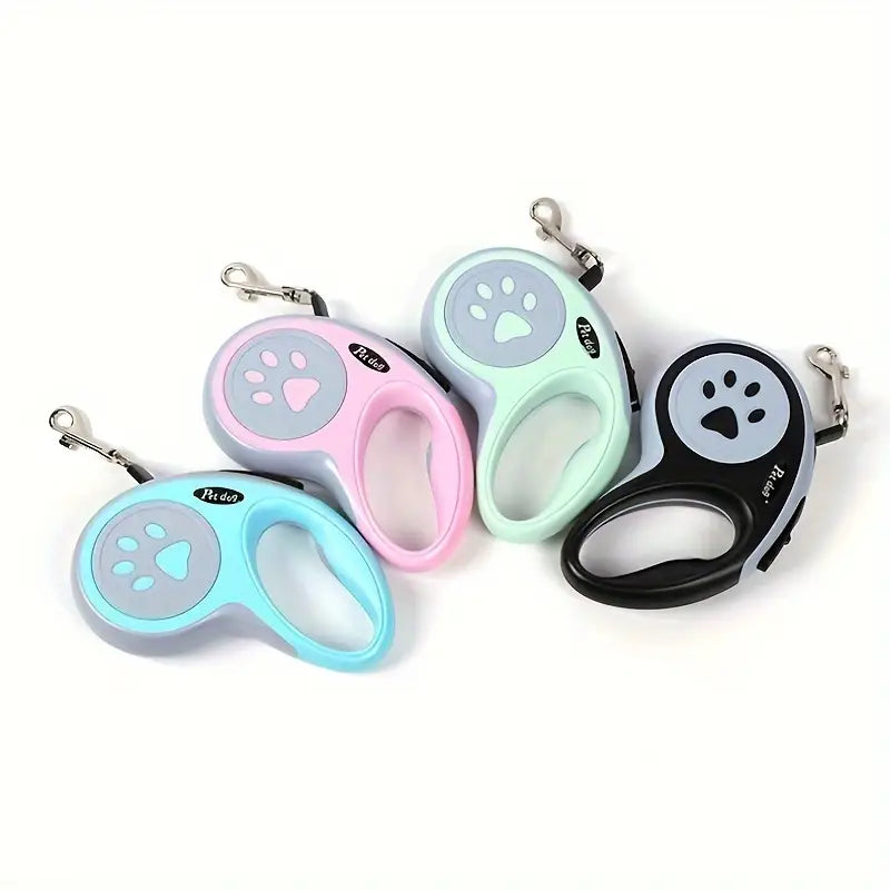 Paw Print Retractable Dog Leash