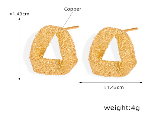 Gold-Plated Geometric Stud Earrings – Minimalist Luxury Jewelry for Women