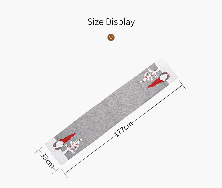 Christmas Faceless Dolls & Gray Table Flags – Festive Tablecloths, Placemats & Family Holiday Decorations