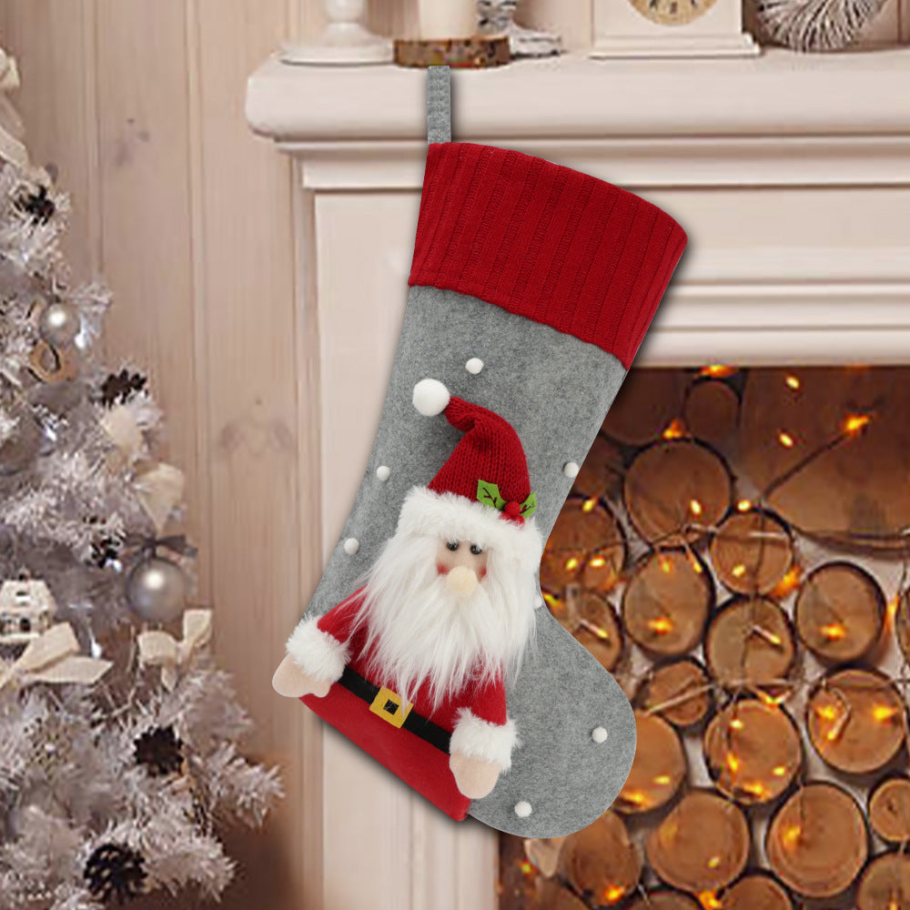 Holiday Socks Creative Cartoon Old Man Snowman Elk Gift Bag – Christmas Home Decoration & Festive Accessories
