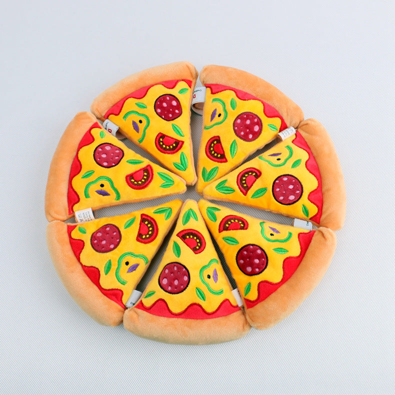 Pet Plush Toy – Simulation Pizza, Hamburger, Steak, Ice Cream & French Fries Sound Dog Toy