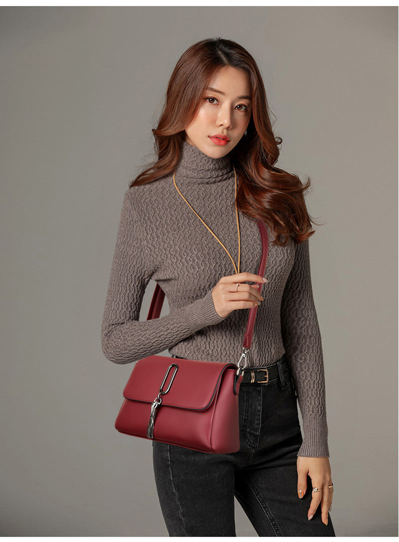 Luxury Women Messenger Bag – Leather Shoulder Tote & Crossbody Handbag for Travel and Casual Use