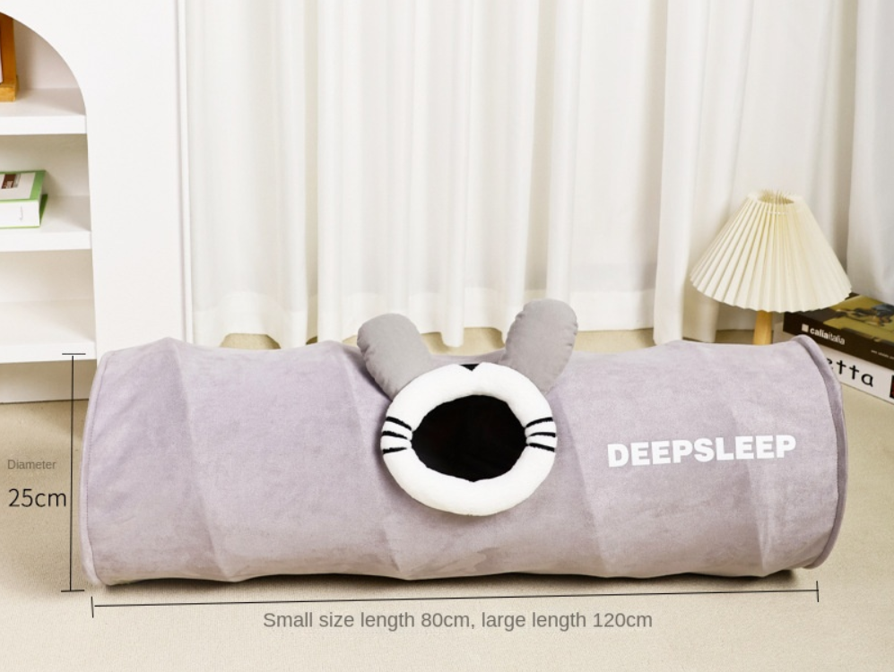 Cat Rolling Cage Toy Tunnel – Hide-and-Seek Straight Tunnel Cat Bed & Play Tube