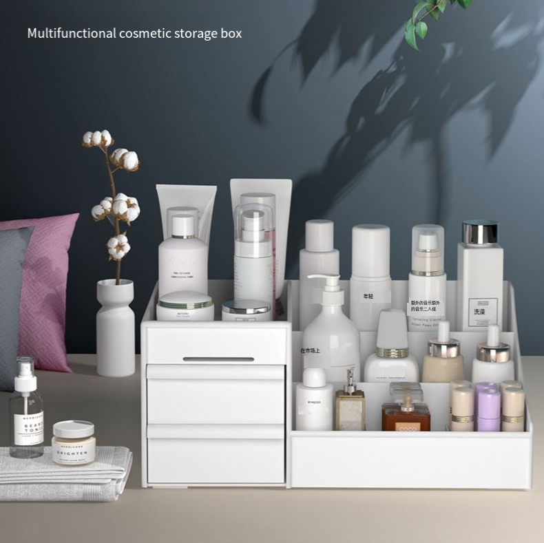 Drawer Style Cosmetic Storage Box – Jewelry & Skincare Organizer for Tabletop Dressing Table
