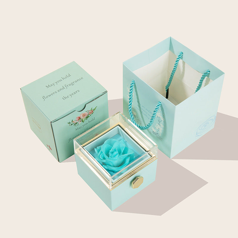 360° Flip Rose Gift Box Necklace Ring Gift Box for Women – Romantic Valentine’s & Mother’s Day Gift