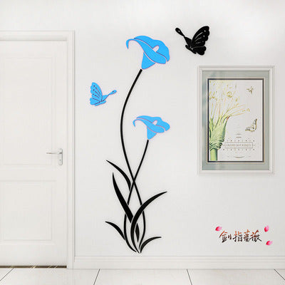 Lily Crystal Acrylic 3D Wall Stickers – Elegant Living Room, Bedroom & TV Background Wall Decor