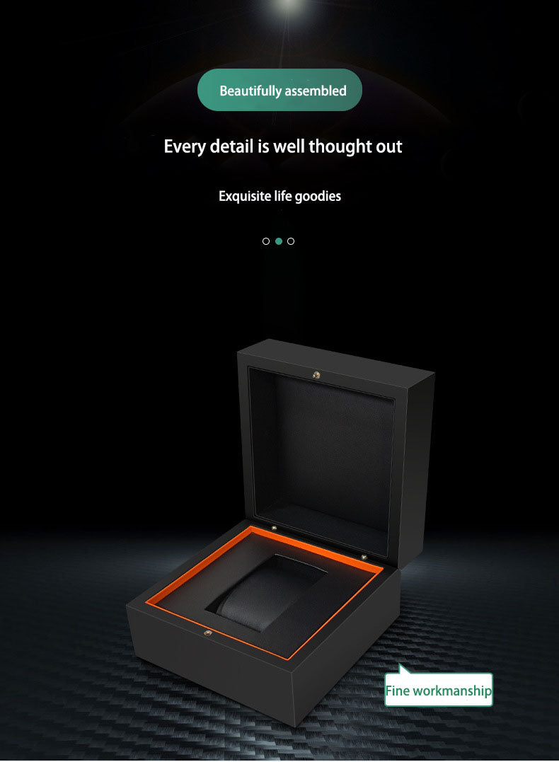 Luxury PU Leather Jewelry Box & Watch Box – High-End Flip Cover Black Gift Storage Packaging Set