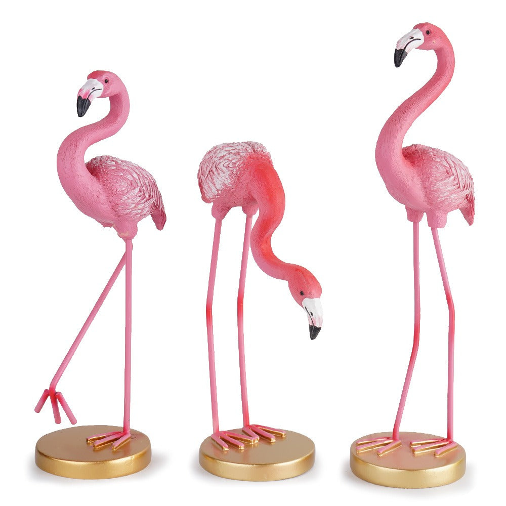 Minimalist Flamingo Resin Home Decor – Modern Light Luxury Ornament for Living Room & Office