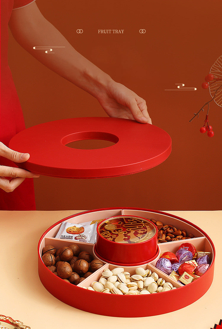 New Year Compartmentalized Candy Tray with Lid – Candy Box for Holidays & Celebrations