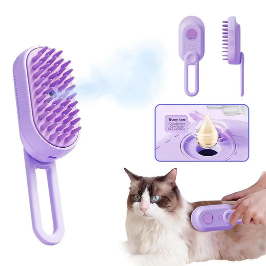 Pet Spray Comb – One-Button Steam Brush for Cats & Dogs, Anti-Fly Hair Cleaning Comb