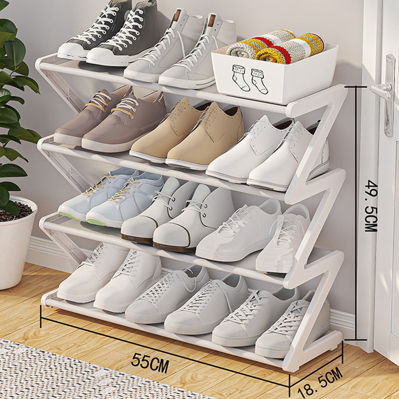 Z-Shaped 4-Layer Shoe Organizer – Space-Saving Adjustable Shoe Rack for Wall or Corner, Stackable Storage Shelf