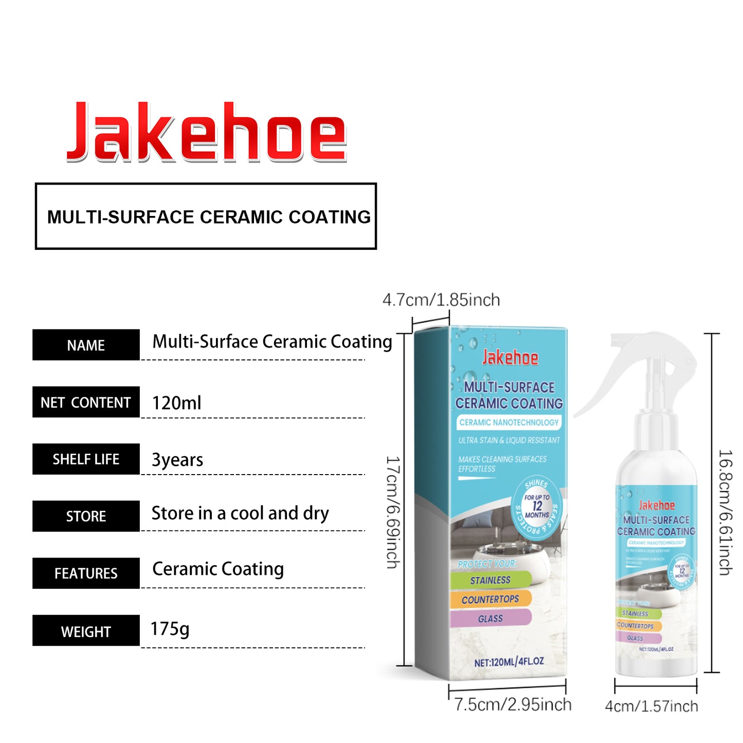 Home Ceramic Coating Spray – Tile Cleaner & Polishing Refurbishing Spray for Interior Surfaces