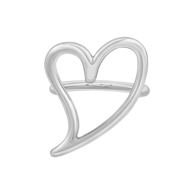 Cutout Heart Ring For Women Gold Color Plated – Hypoallergenic Luxury Fashion Jewelry