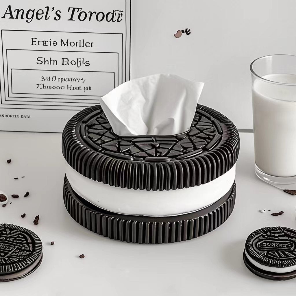 Creative Minimalist Oreo Paper Box – High-End Decorative Tissue Box for Home & Desktop