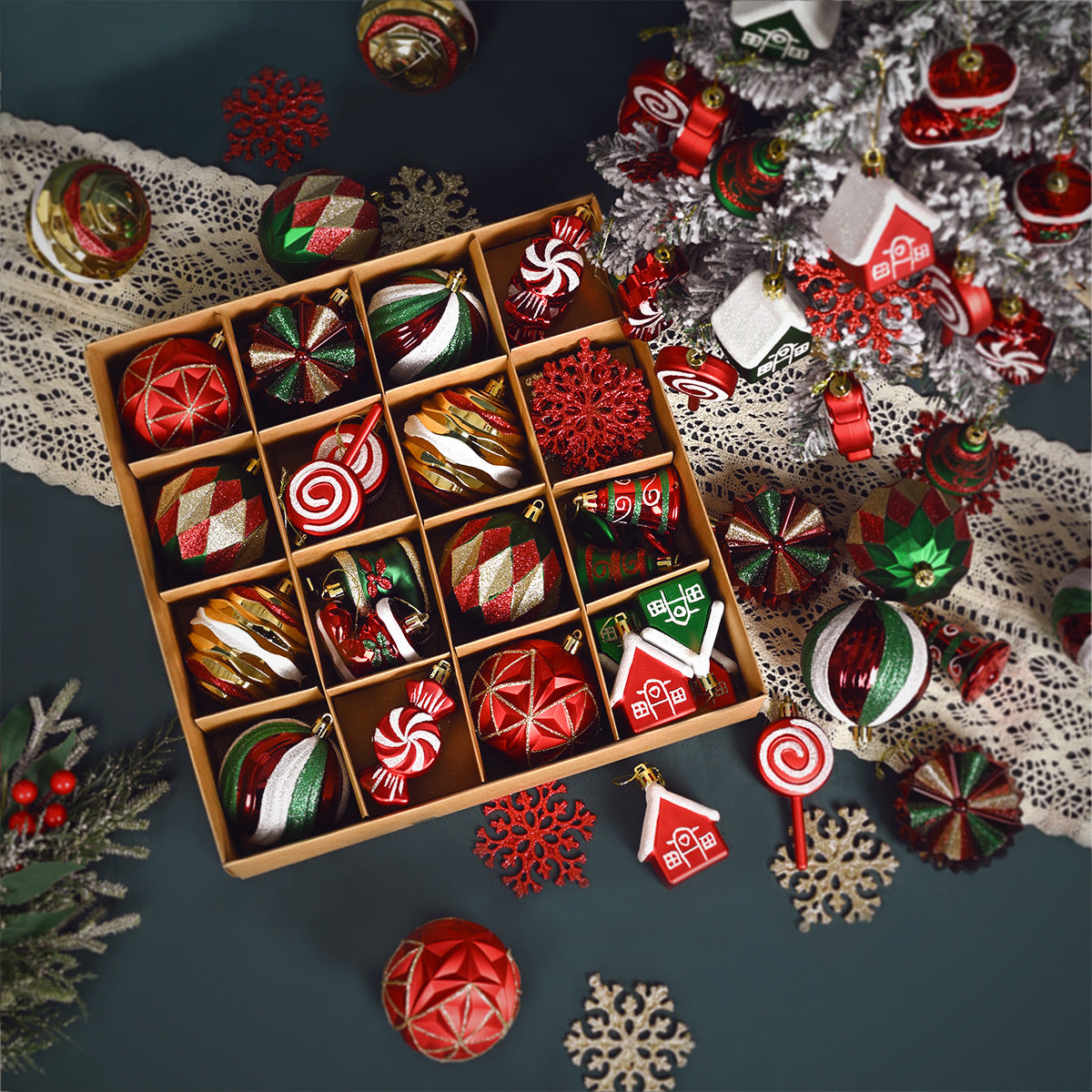 Christmas Plastic Ball Set – Holiday Party Decorations & Hanging Pendants for Festive Home Decor