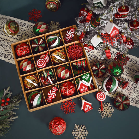 Christmas Plastic Ball Set – Holiday Party Decorations & Hanging Pendants for Festive Home Decor