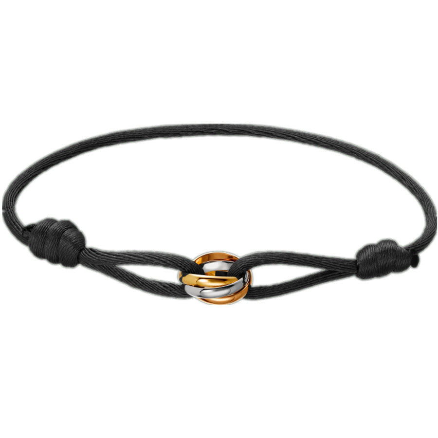 Stainless Steel Three-Color Classic Eternal Ring Bracelet – Simple High-Grade Luxury Jewelry