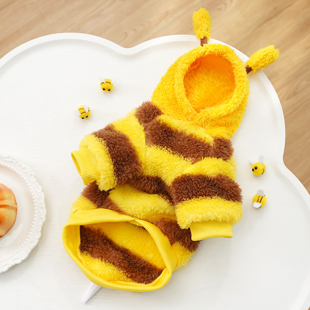 Pet Clothes Dog & Cat Transformation Outfit – Bee Fighting Cat Plush Toy Costume