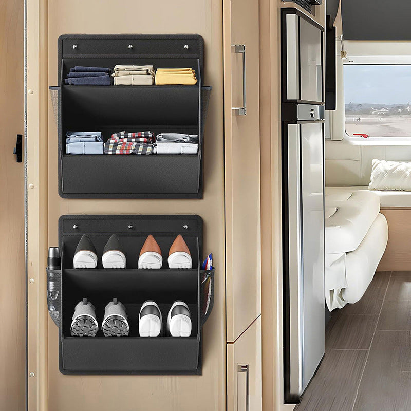 RV Shoe Storage (Adhesive) Over-Door Rack with Deep Pockets – Motorhome & Camper Organizer