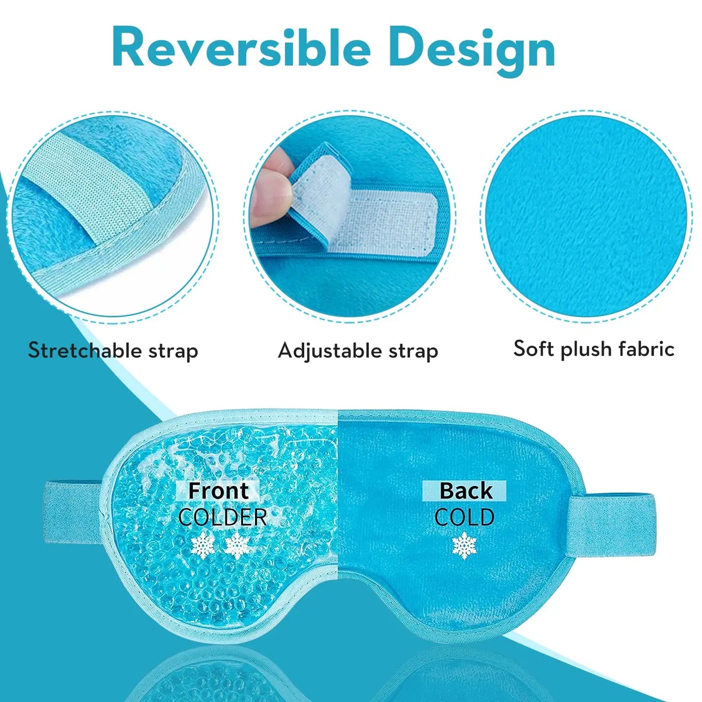 Cooling Gel Eye Mask – Reusable Hot & Cold Pack for Puffiness, Dark Circles & Eye Care