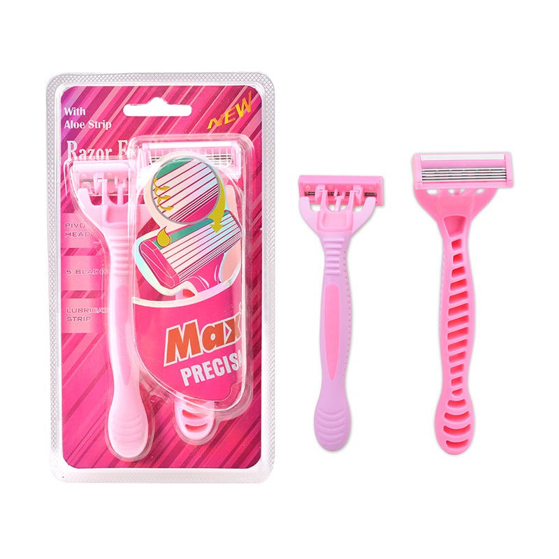 Stainless Steel Shaving Knife – 5-Layer Manual Razor for Ladies’ Armpit & Leg Hair Removal