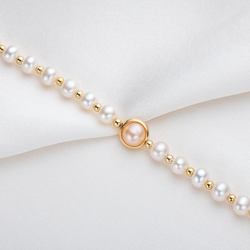 14K Gold Wrapped Pearl Bracelet – Luxury Natural Freshwater Pearl Jewelry for Women