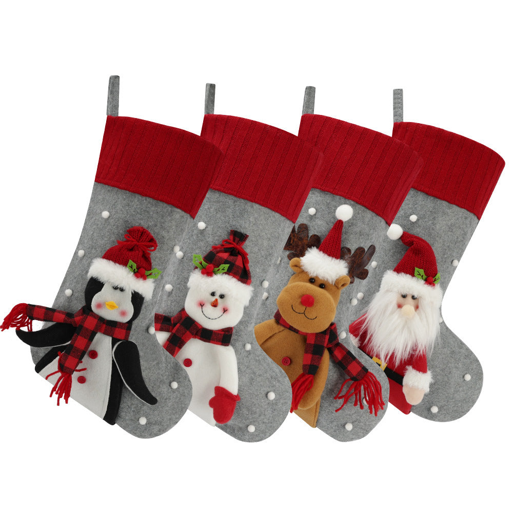 Holiday Socks Creative Cartoon Old Man Snowman Elk Gift Bag – Christmas Home Decoration & Festive Accessories