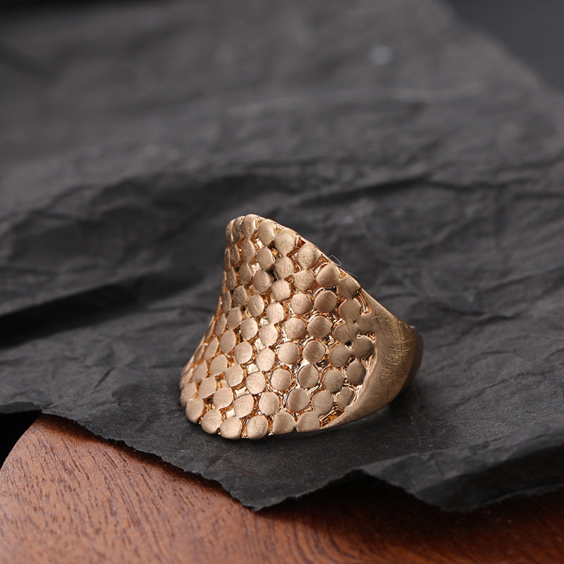 Chunky Gold Color Rings for Women Men – Irregular Geometric Elastic Fashion Jewelry
