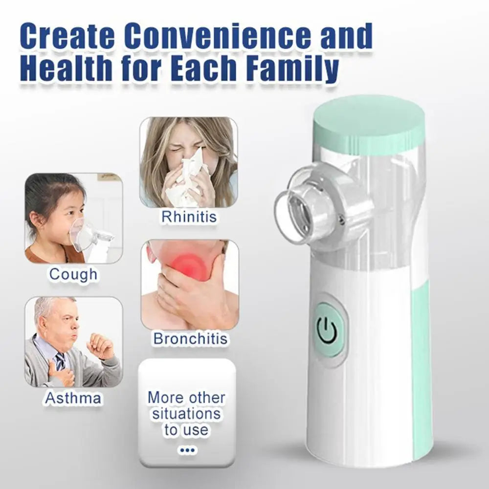 Portable Nebulizer – Silent Mesh Handheld Inhaler for Kids & Adults Asthma Relief