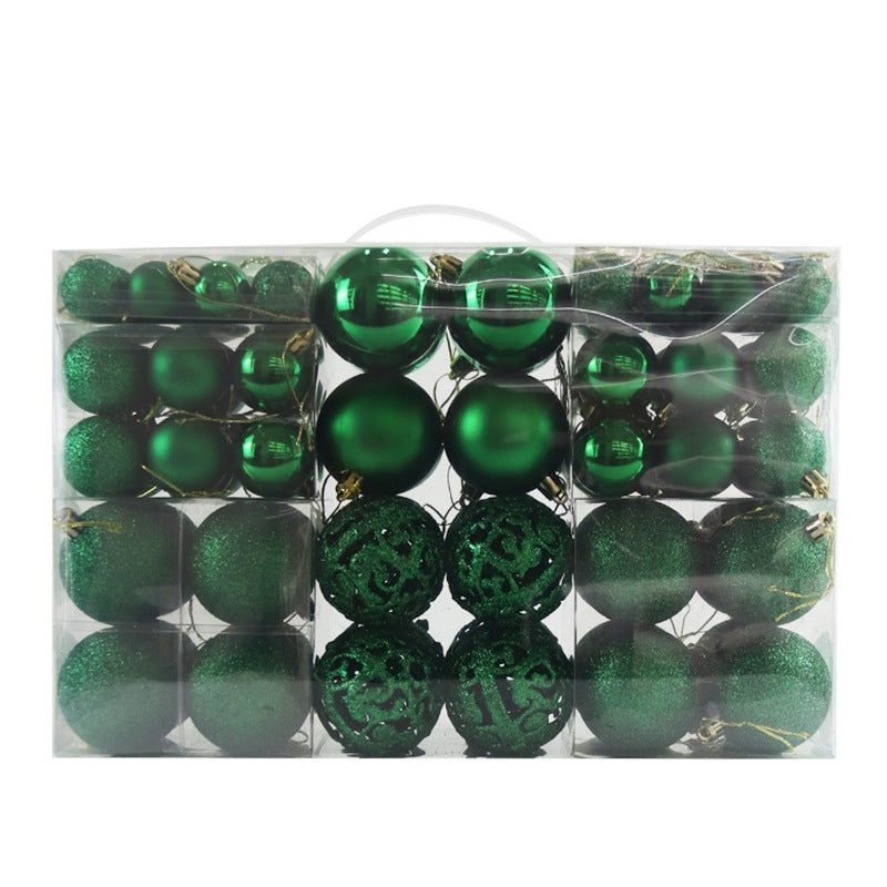 100PCS Christmas Ball Gift Box Set – Electroplated Hollow Plastic Balls for Elegant Holiday Decorations (3/4/6cm)