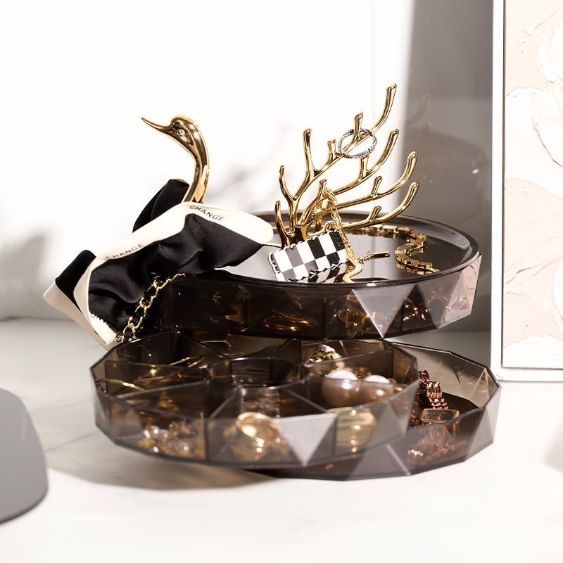 Fashionable Swan Jewelry Storage Box – Large Capacity Creative Home Organizer