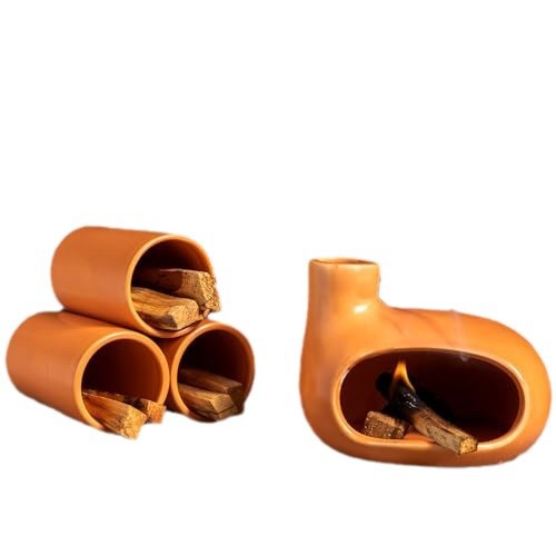 Ceramic Incense Burner with Palo Santo & Sage – Aromatherapy Home Décor Gift