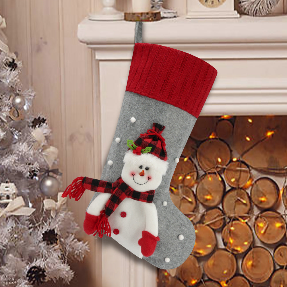 Holiday Socks Creative Cartoon Old Man Snowman Elk Gift Bag – Christmas Home Decoration & Festive Accessories