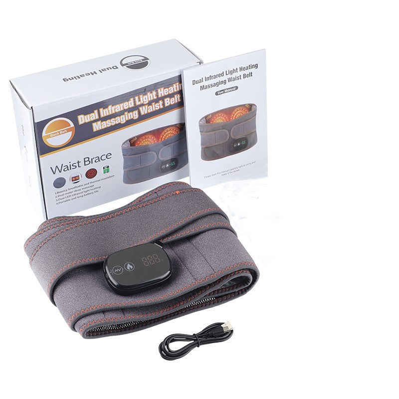 Rechargeable Heating Massage Waist Belt – Red Light Warm Compress Pain Relief Device