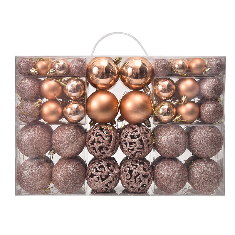 100PCS Christmas Ball Gift Box Set – Electroplated Hollow Plastic Balls for Elegant Holiday Decorations (3/4/6cm)