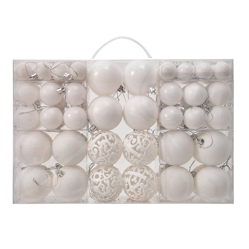 100PCS Christmas Ball Gift Box Set – Electroplated Hollow Plastic Balls for Elegant Holiday Decorations (3/4/6cm)