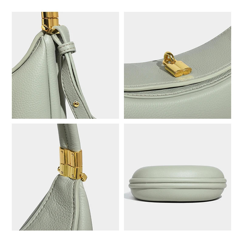 Fashion Half Moon Shoulder Bag – Small Women’s Tote Handbag & Soft Leather Crossbody Purse