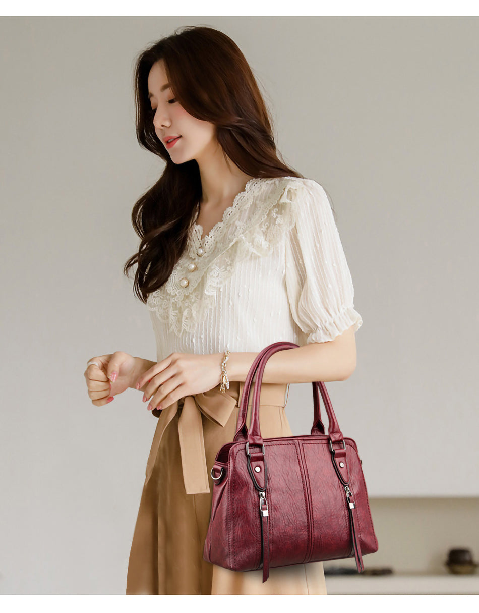 Luxury Women Messenger Bag – Leather Shoulder Tote & Crossbody Handbag for Travel and Casual Use