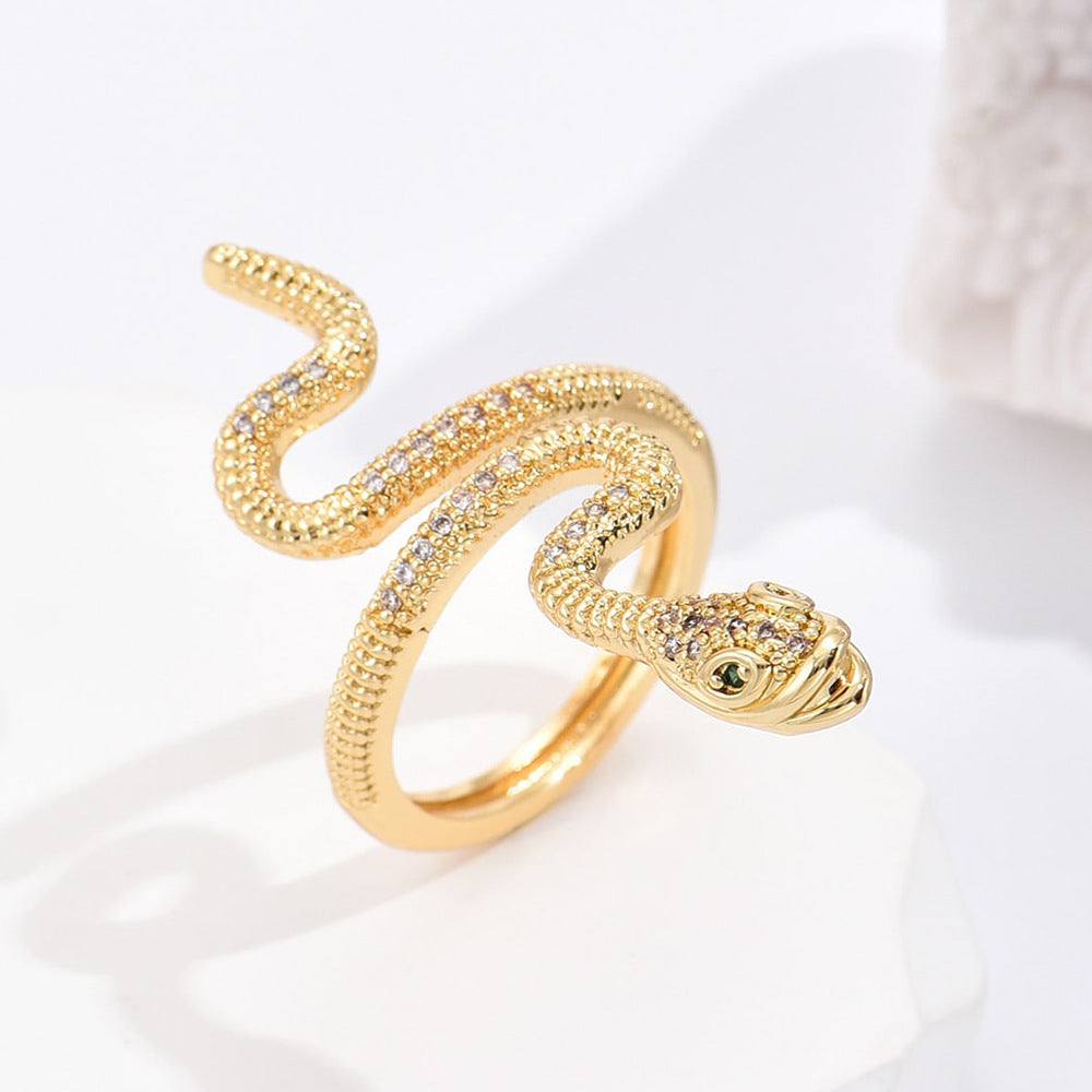 European and American Snake Shaped Opening Ring – INS Niche Luxury Personality Jewelry