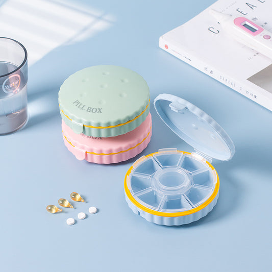 Portable Medicine Box Mini Trumpet – 7 Days Pack Storage Sealed Large Capacity Pill Organizer for Elderly