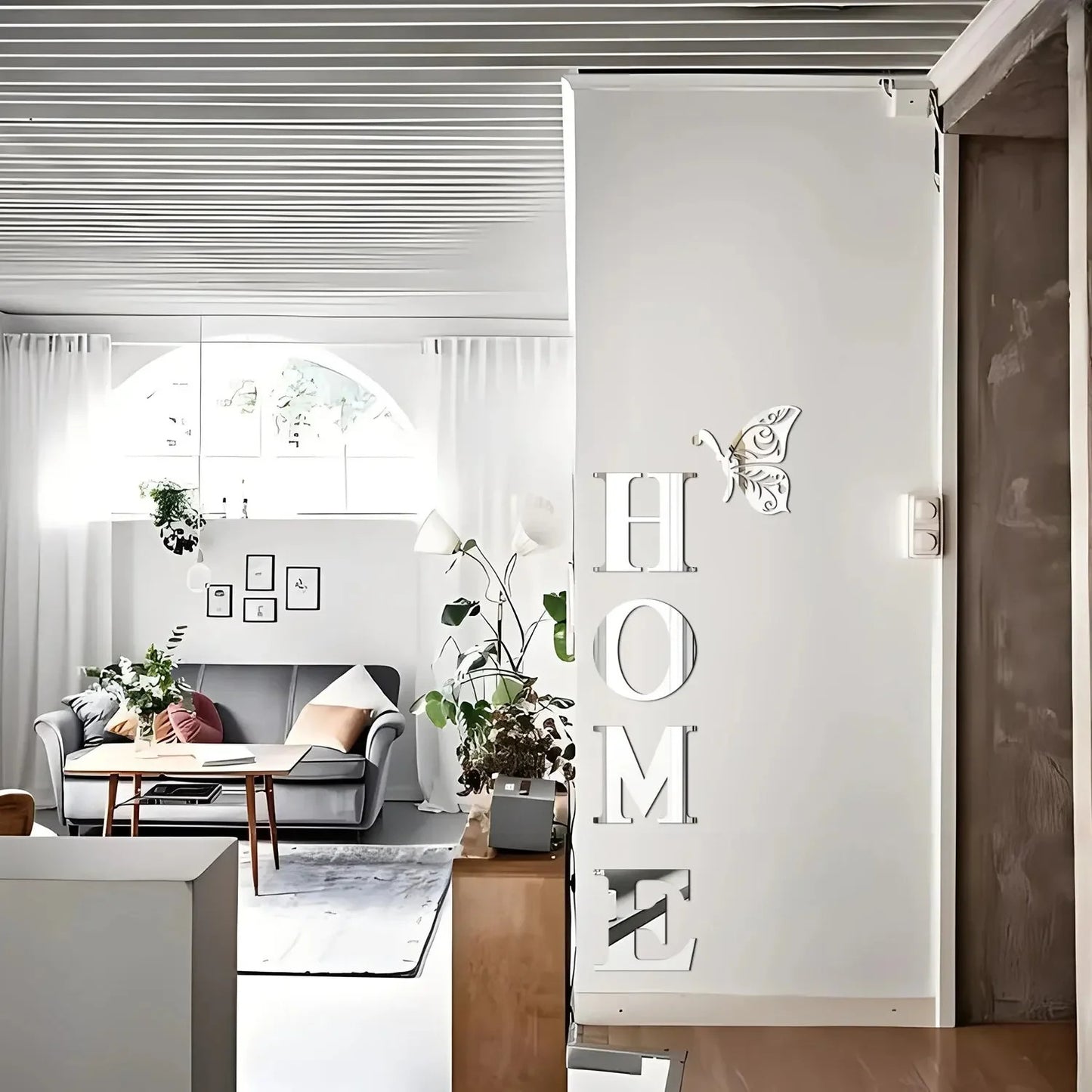 Butterfly Acrylic Mirror Wall Stickers – DIY Home Background Wall Decor Letters for Porch & Living Room