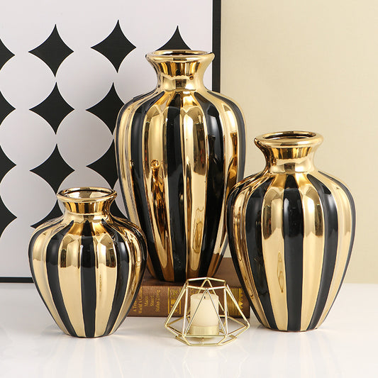 Light Luxury Ceramic Jars – Creative Living Room Vases & Dining Table Decorations