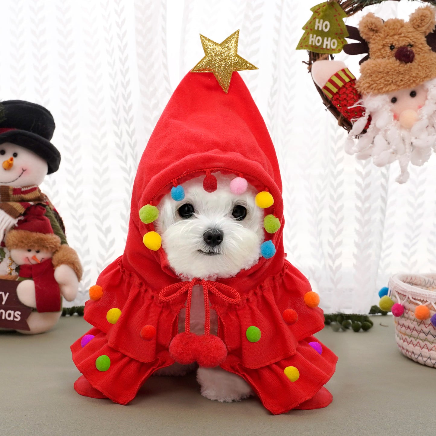 Christmas Cloak Pet Dog Transformation Outfit – Holiday Costume for Dogs